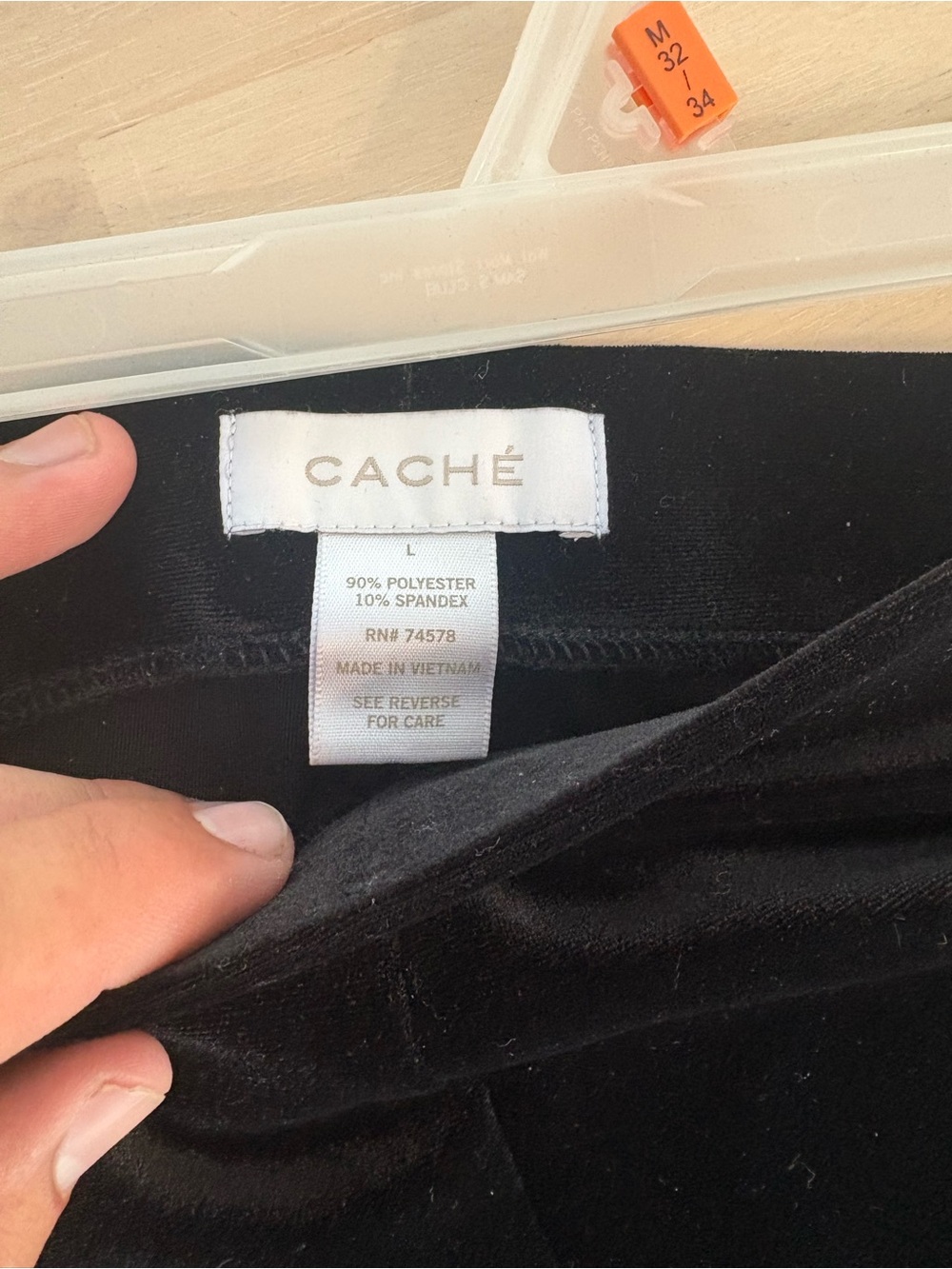 Cache Black Stretch Velvet Leggings